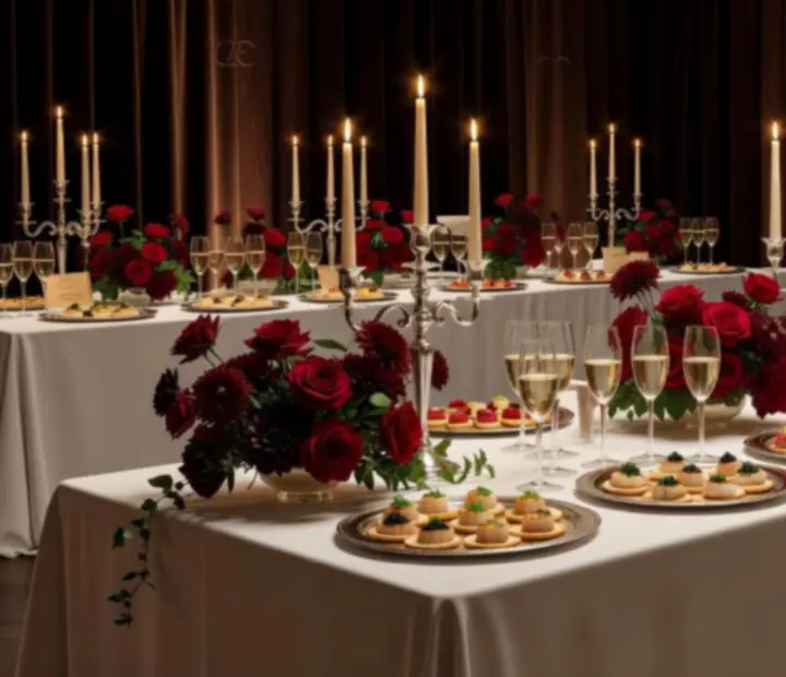 Gala firmowa z eleganckim cateringiem, bufetem i strefami koktajlowymi